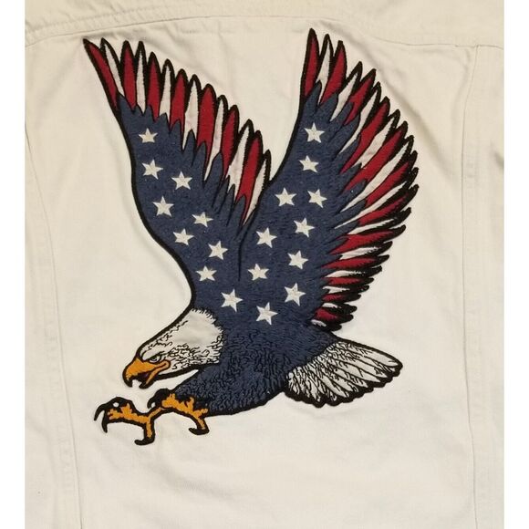 Ralph Lauren Denim & Supply Jacket Size M White Denim American Eagle Embroidered - Picture 9 of 16